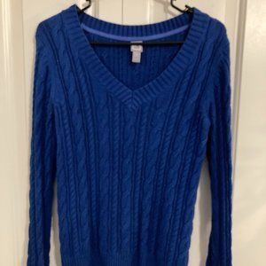 Blue Cable Knit Sweater